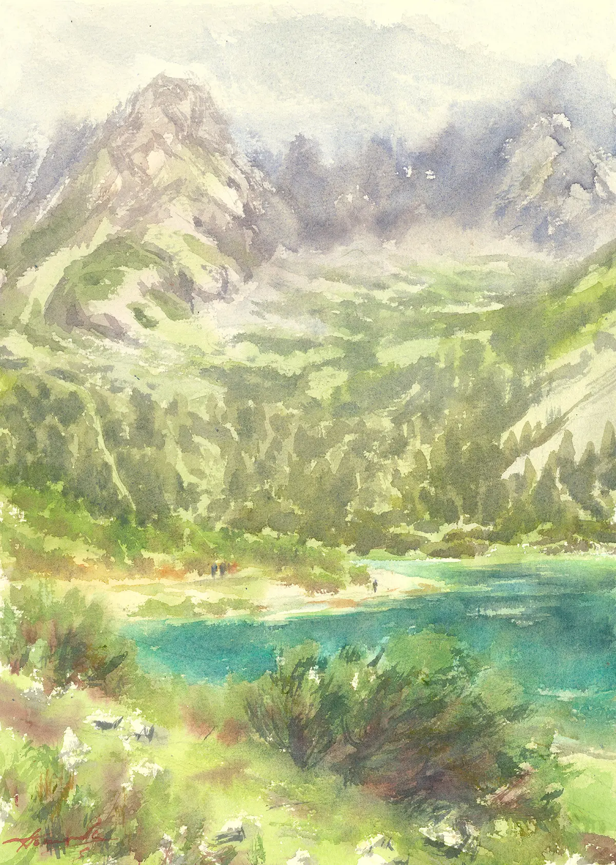 Seebensee, Austria, an original watercolour painting by Nadia Poe